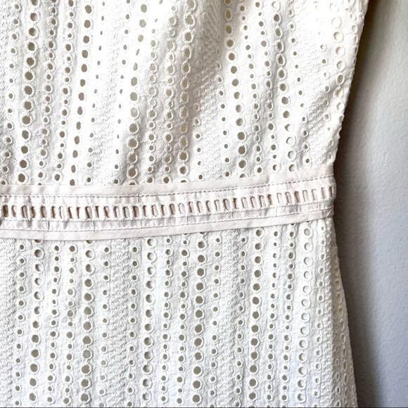 Banana Republic White Eyelet Ruffle Trim Dress Size 0  NWT - Picture 12 of 13